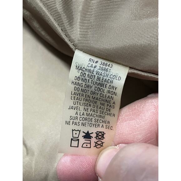 Elie Tahari Utility Parka Jacket Drawstring Hood Bottom Womens Sz 2 Metallic Tan - Picture 9 of 14